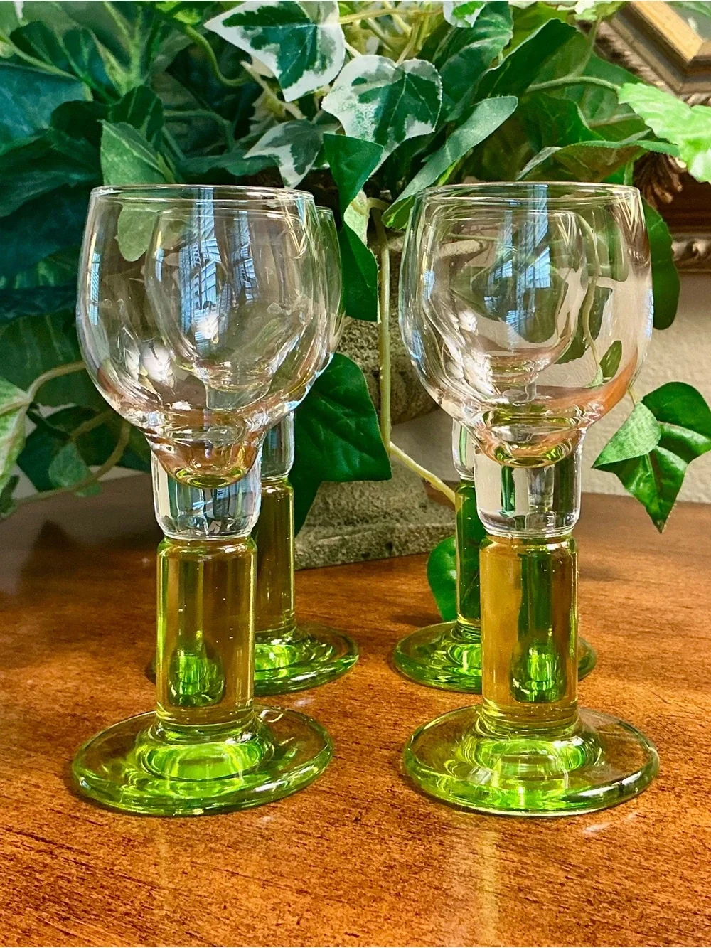 Classic Italian Vintage Bormiolo Rocco Limoncino Cordial Glasses-set of 4